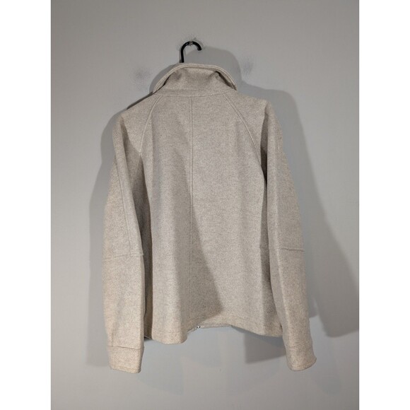 Ave Le Filles Women Beige Full Zip Aviator Jacket Sz M Capsule Quiet Classic - Picture 2 of 7